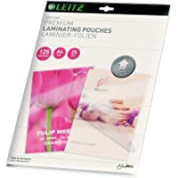 Los mejores  - Leitz Bolsas de plastificación- Brillante- Transparente- A4- UDT- Bolsas de plastificación hechas de material de 125…